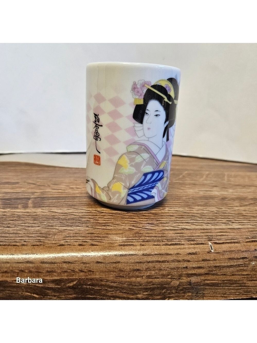 Vintage Japanese Hand-Painted Porcelain Saki/Tea Cup